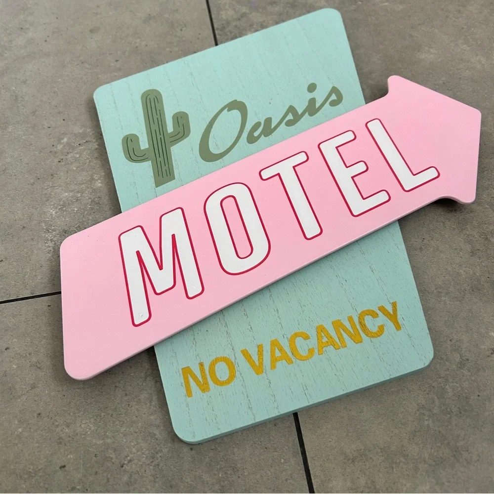 Target Bullseye Playground Motel Oasis Metal Sign no vacancy